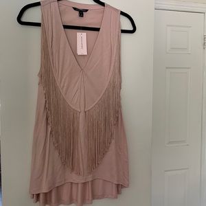 Banana Republic Size S Petite Fringe Top Pink